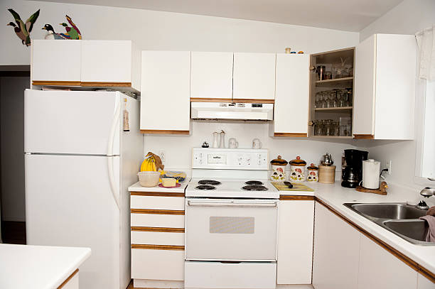 white kitchen in a bungalow